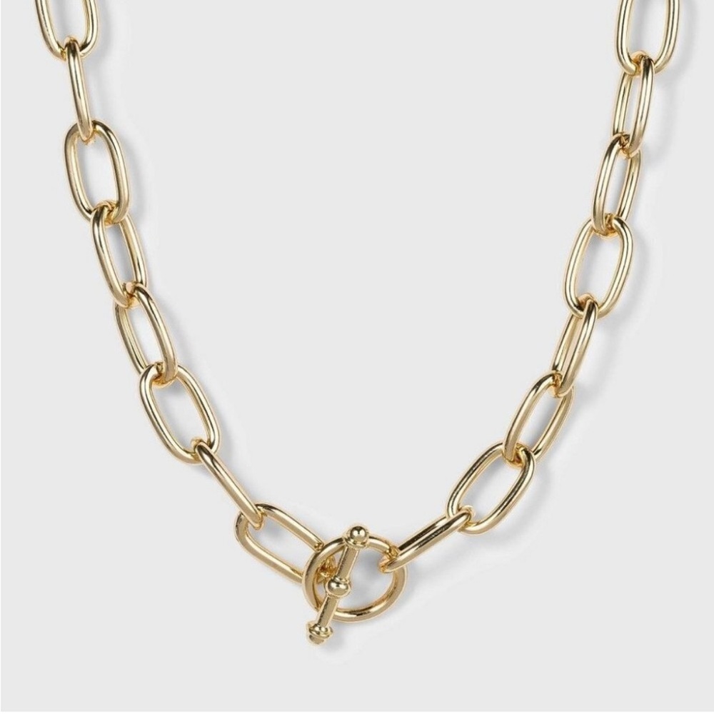 NEW!! BaubleBar Gold Link Toggle Necklace, PERFECT for summer 🏝️🌞